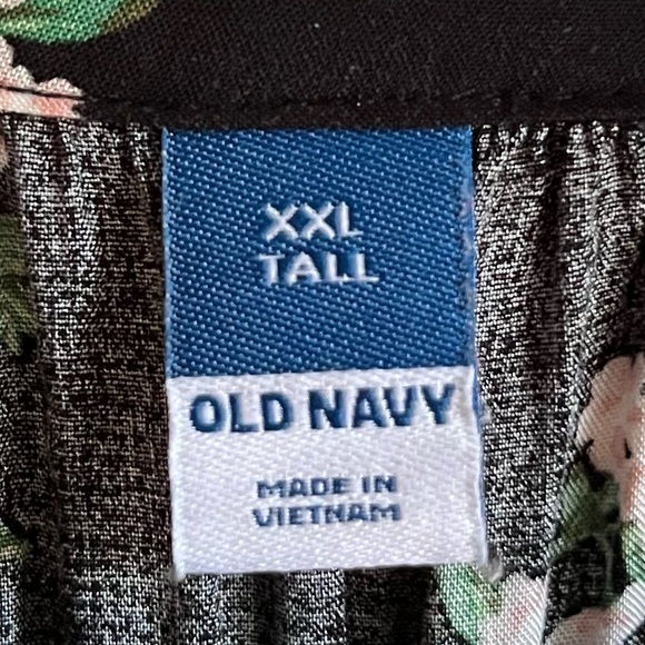 Old Navy Black Floral Square Neck Flowy Sleeve Button Front Maxi Dress X… - Picture 9 of 11